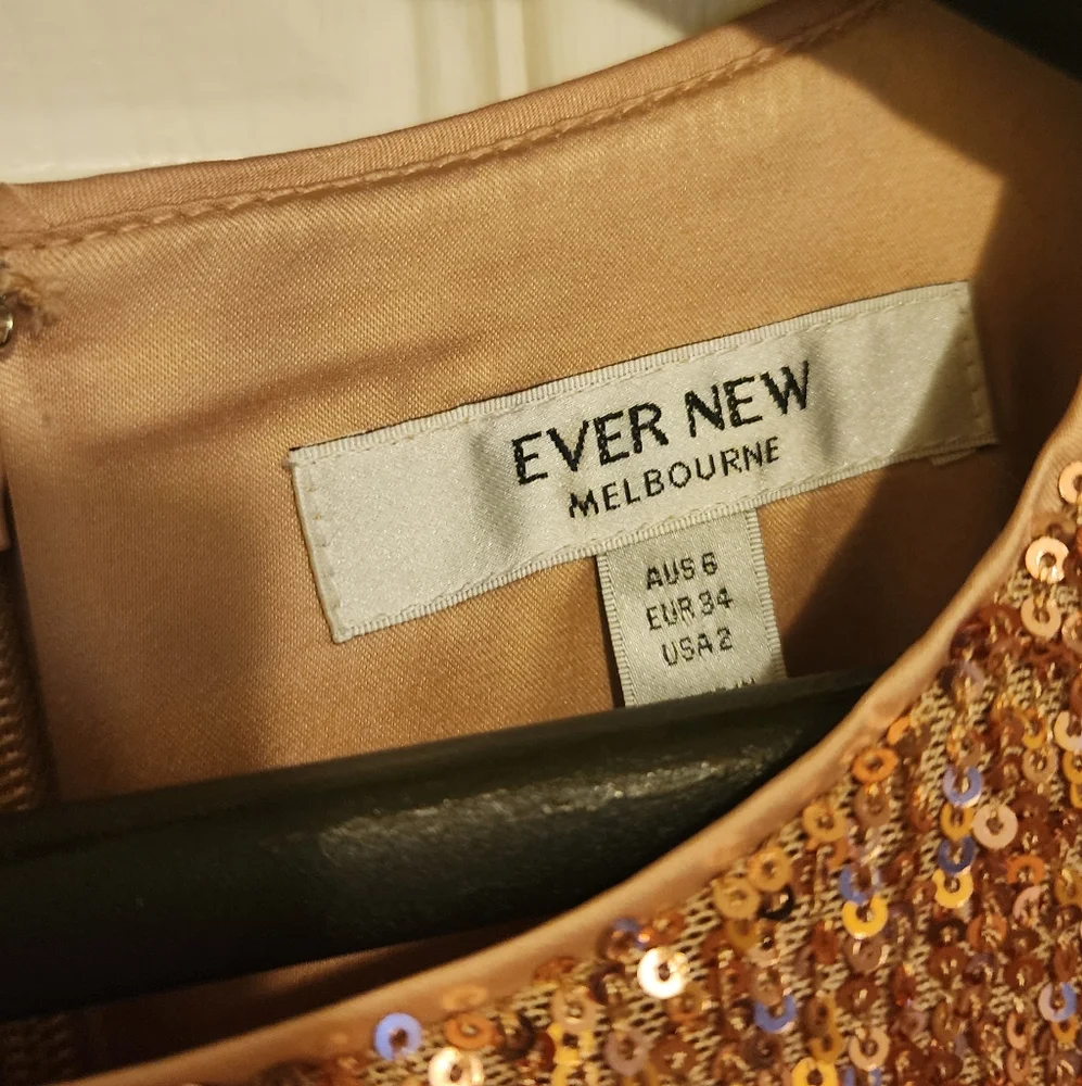 Ever New Melbourne Juniper Sequin Wrap Mini Dress Size 2. Champagne Pink - Picture 12 of 14